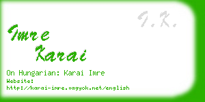 imre karai business card